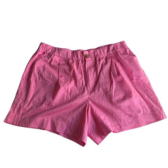 A New Day Poplin Shorts Women XLarge Pull On Elastic Waist High-Rise Pink - Picture 1 of 8